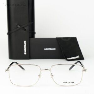 Montblanc Men Eyeglasses Silver Demo Rectangle MB0072O 004 NEW AUTHENTIC